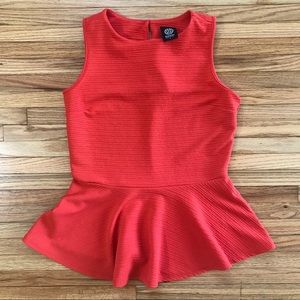 Bobeau Burnt Orange Peplum Tank